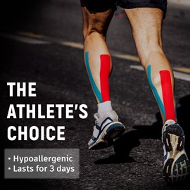 4 Pack Kinesiology Tape for Sports Athletes - 16 FT Waterproof Athletic Tape for The Knee, Elbow and Shoulder Muscles, etc. (Beige)