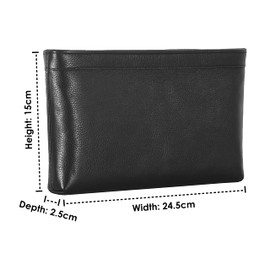 Premium Cowhide Leather Travel Organizer Passport Holder Purse Wristlet Clutch 0297
