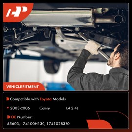 A-Premium Catalytic Converter Kit Direct-Fit Compatible with Toyota Camry 2003 2004 2005 2006 2.4L, EPA Compliant, Replace# 174100H130, 1741028320