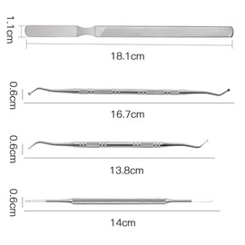 FENQURO 4 Pcs nagelfeile, Lange Nagelfeile aus Stahl für Onychomykose, eingewachsene Nägel, dicke und pilzartige Nägel mit doppelseitigem Zehennagelheber, Das ultimative Maniküre