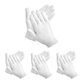 24 Pcs (12 Pair) White Cotton Gloves For Cosmetic Eczema, Coin Jewellery Inspection And Hand Spa Checking Gloves, Serving Stretchable Lining Gloves Moisturizing Gloves One Size