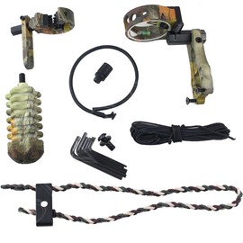 FUNTRESS Archery Acccessories Combo Set Archery 5 Pin Bow Sight with Level and Light Arrow Rest Stabilizer Sling Peep for Compound Bow and Recurve Bow (Camo)