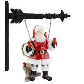 K&K Interiors 54384A-AR 15 Inch Resin Santa Trimmed in Fur Arrow Replacement, Red