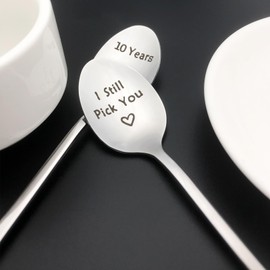 10th Anniversary Spoon Gifts for Couples Him Her Boyfriend Girlfriend 10 Years Later I Still Pick You Spoon 10th Wedding Anniversary Present for Husband Wife 10 Year Marriage Gift