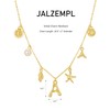 JALZEMPL Initial Charm Necklace For Women Shell Letter Necklaces Gold