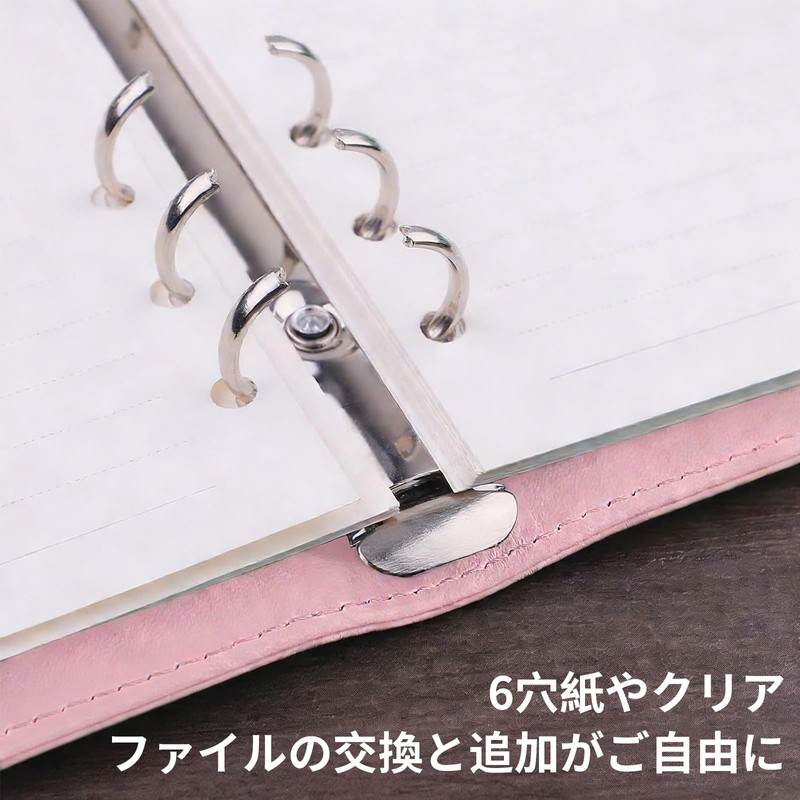 7JI Macaron Binder A6 PU Leather Notebook Binder with 6