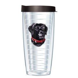 Black Lab Puppy Dog Face w/Black Lid Tumbler Cup 22 Oz | Fantastic Temperature Retention, Thermal Insulated! Dishwasher and Microwave Safe | BPA Free| Great Gift Idea