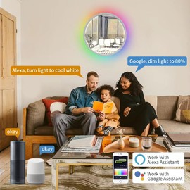 LIJIZAMI 12" Smart Wall Sconce, Decorative Lamp, Light Painting, Recessed Ceiling Light, Compatible with Alexa, Google Home, for Bedroom, Study, Living Room Voice/Remote/App Controls