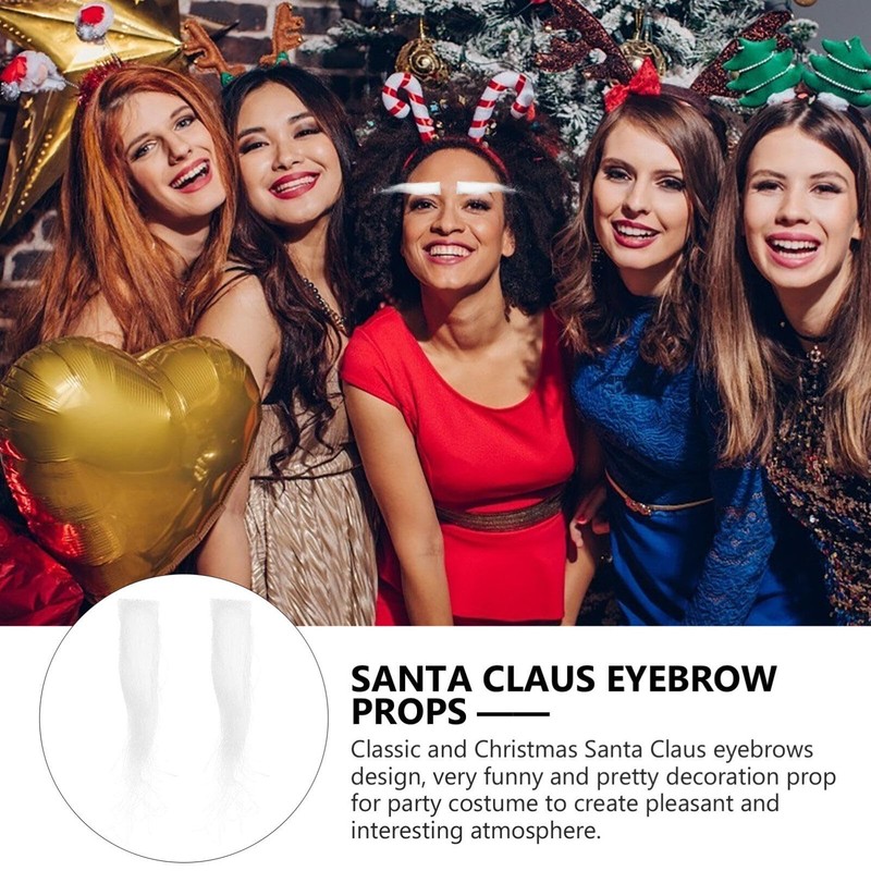 Ciieeo 2pairs Santa Masquerade Eyebrows Santa White Eyebrows Cosplay Santa