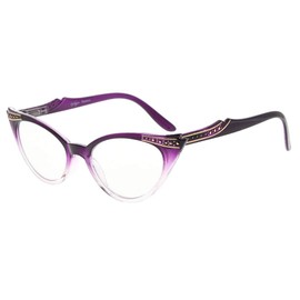 Eyekepper Cateyes Damen Lesebrille (Lila-Transparent, 2.00)