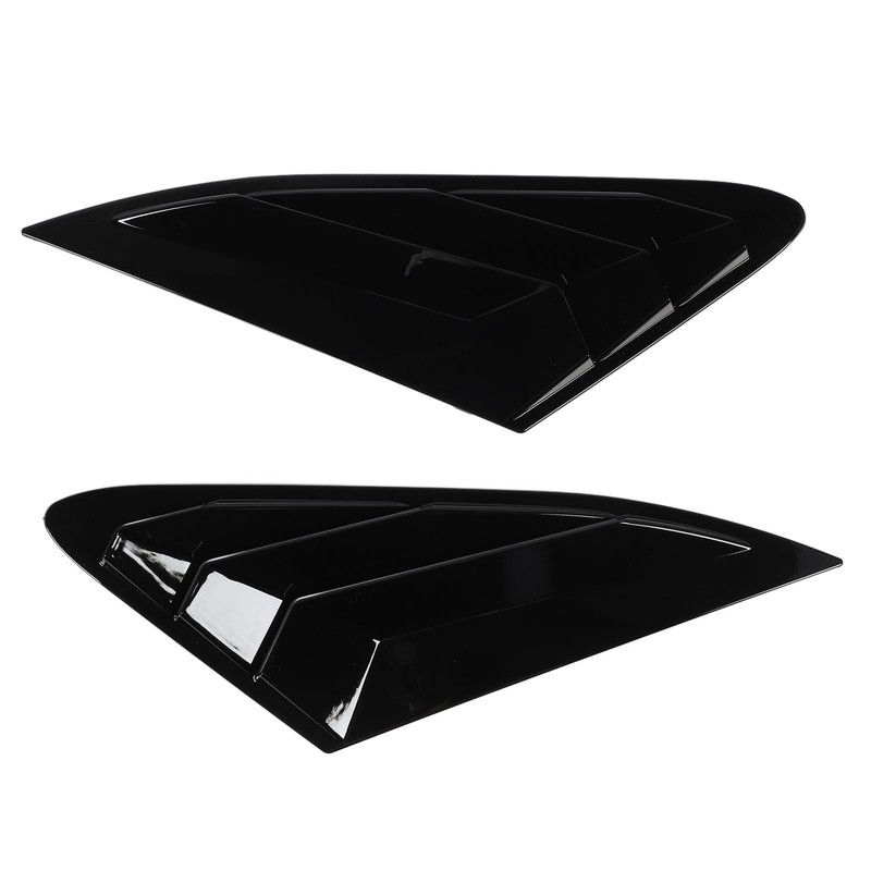 2PCS Rear Side Window Louver Gloss Black Sporty Look Scratch