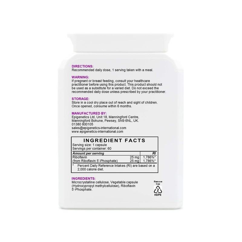 Riboflavin-5-Phosphate | Vitamin B2 R5P 25mg | 60 Vegan Friendly