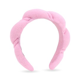 Ondder Pink Makeup Headband Spa Headband for Washing Face Sponge Face Wash Headband Cute Skin Care Headbands Hair Band Puffy Skincare Facial Make Up Hair Headband Head Bands for Women Girls