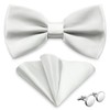 AUSUAYA Men's Bow Tie with Pocket Square and Cufflinks, Boys