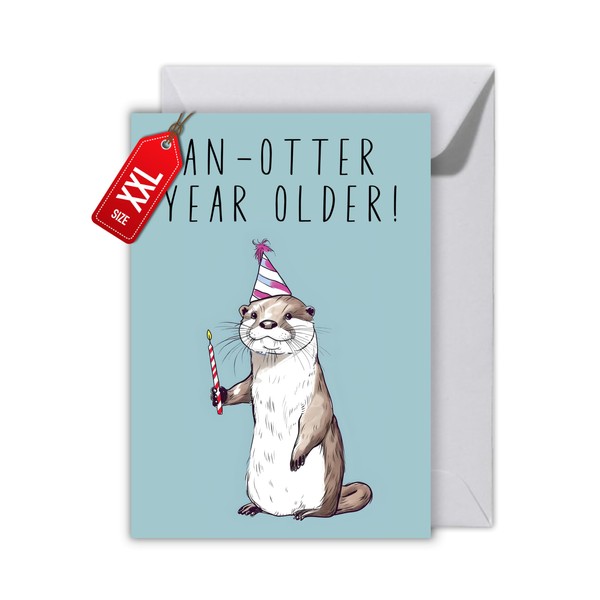 WBdesignz Birthday Card with Envelope - Otter Birthday Card An-Otter