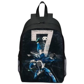 XJSFDLSL Football Backpack Children, Football Star Children's Backpack Boys, Waterproof Travel Bag, School Backpack, Birthday Gift for Football Fans