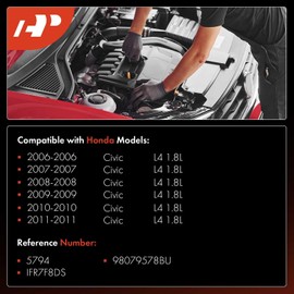 A-Premium Iridium Platinum Bujías compatibles con Honda Civic 2006 2007 2008 2009 2010 2011, 1.8L, paquete de 4