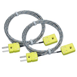 QDYXPXWH Compatible with Most K-Type thermocouples 78-inch K-Type thermocouple Extension Cable Suitable for Data Loggers and Instruments as a high-Temperature Flexible Wire