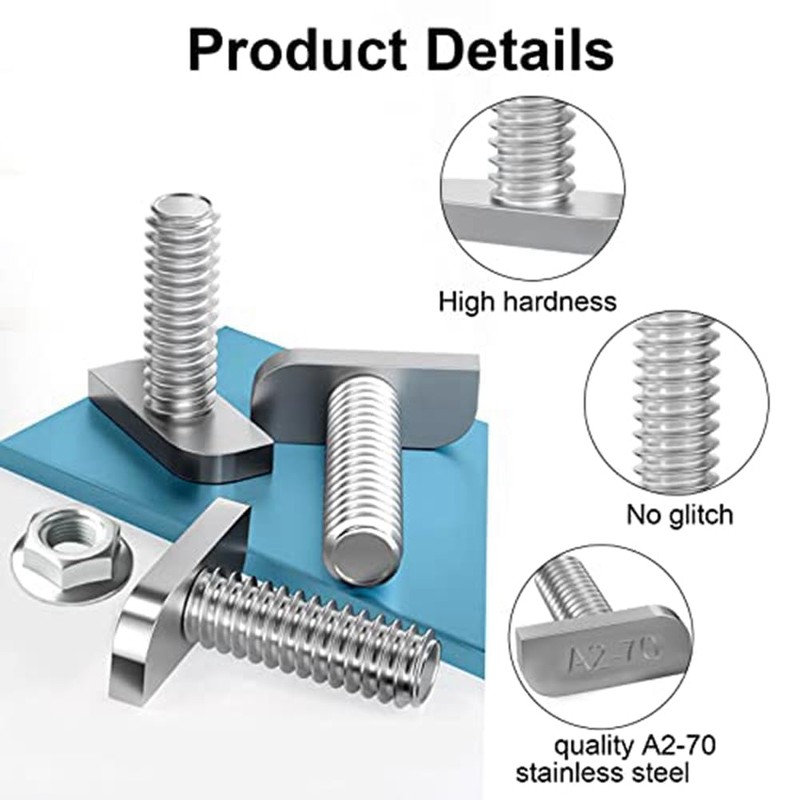Veumoie 15Pcs T Slot Bolt Accessories M8 X 20 Screws,