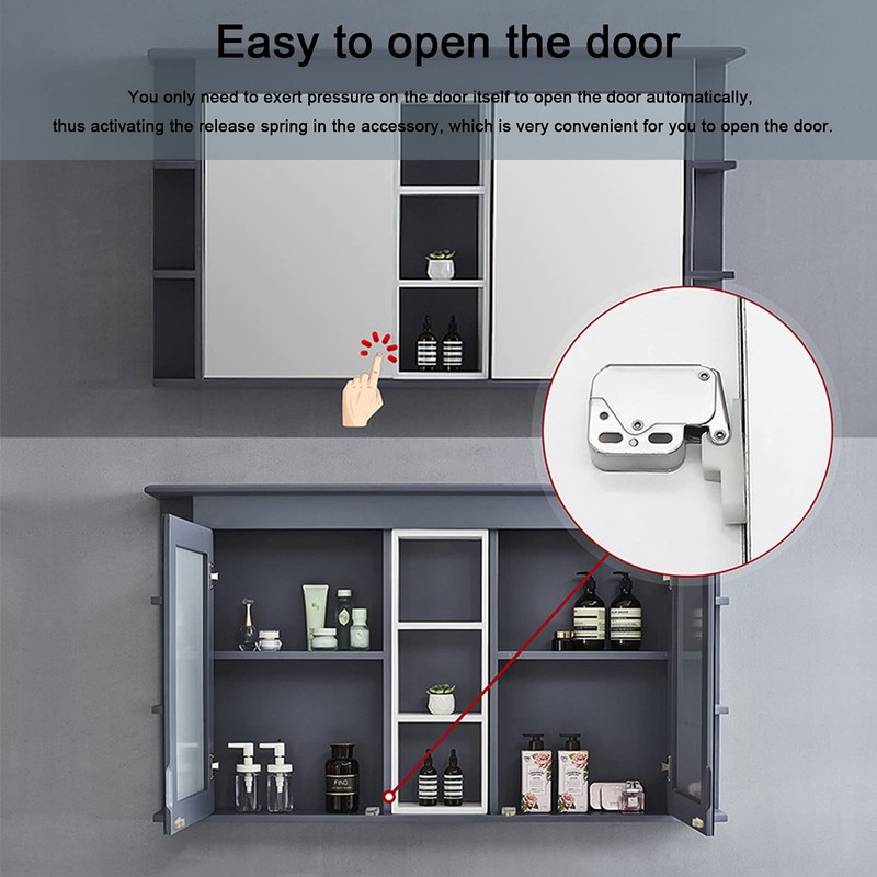 6 Pcs Mini Latch, Touch Release Catch Latch, Metal Automatic