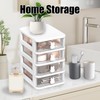 Desk Organizer with Drawer, Stackable Makeup Organizer White, Small Plastic