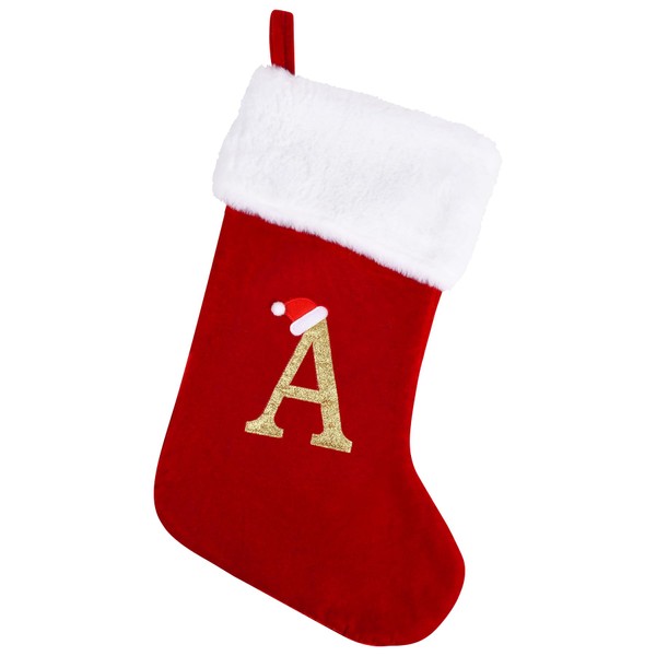 20 Inches Monogram Christmas Stockings with Letters, Large Super Soft