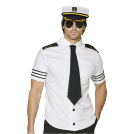 Makone Captains Sailors Hat 3pcs Party Hats For Adults With Aviator'S Glasses, White Gloves Admiral Hat for Kids Adult Men Women Captains Dressing up Party Favors