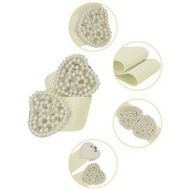 Allegra K Heart Shape Design Faux Pearl Rhinestone Decor Waist Belt for Women White