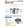 CAMPINGMOON 2pcs Set Stainless Steel Deep Type Camping Sierra Cup