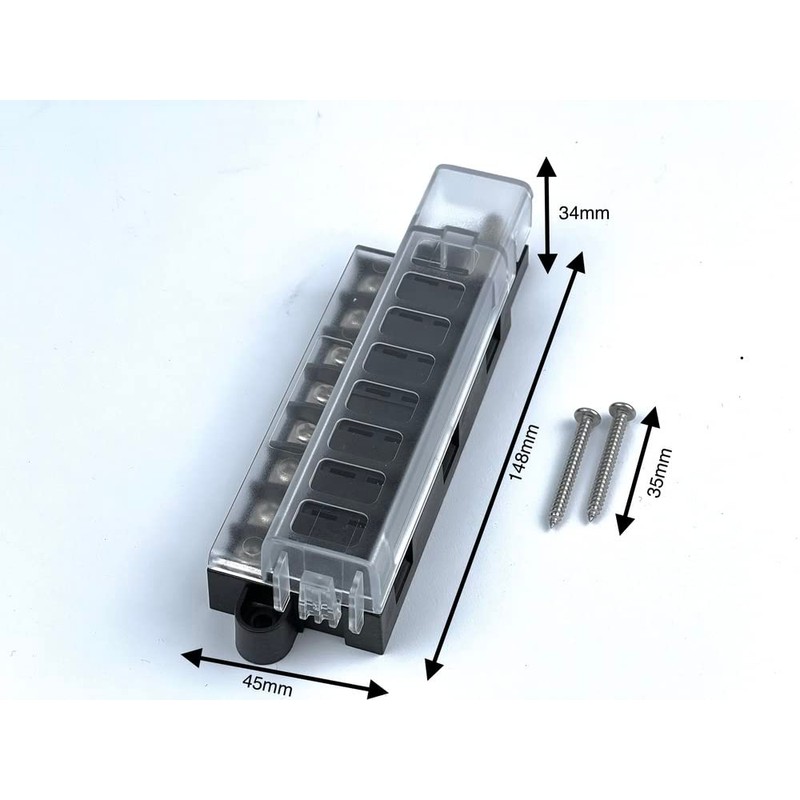 edi-tronic 8-Way Fuse Holder Fuse Box Compact 8 Car Fuses