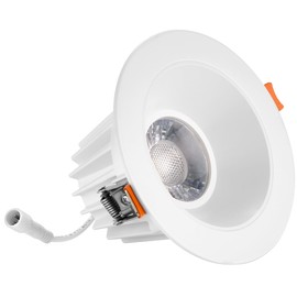 Maxxima 4 in. Low Kelvin Ultra-Thin Recessed Anti-Glare LED Downlight, Canless IC Rated, 1200 Lumens, 3 Color Temperature Selectable 2200K/2400K/2700K 3 CCT, Dimmable, Junction Box Included