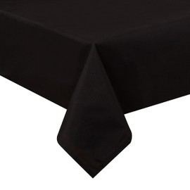 Mantel rectangular de 60 x 84 pulgadas, mantel de poliéster lavable, mantel de tela para mesa de comedor, boda, fiesta, comedor, banquetes, fiestas buffet y camping (60 x 84 pulgadas, negro)