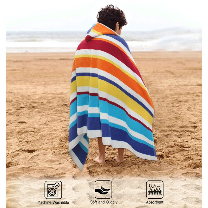 ORIGINAL KIDS Hooded Bath Towel Wrap - 100% Cotton Terry