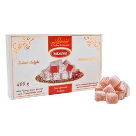 Sebahat Turkish Delight Lokum in Gift Box (Pomegranate Flavour, 400g) 24 Pieces
