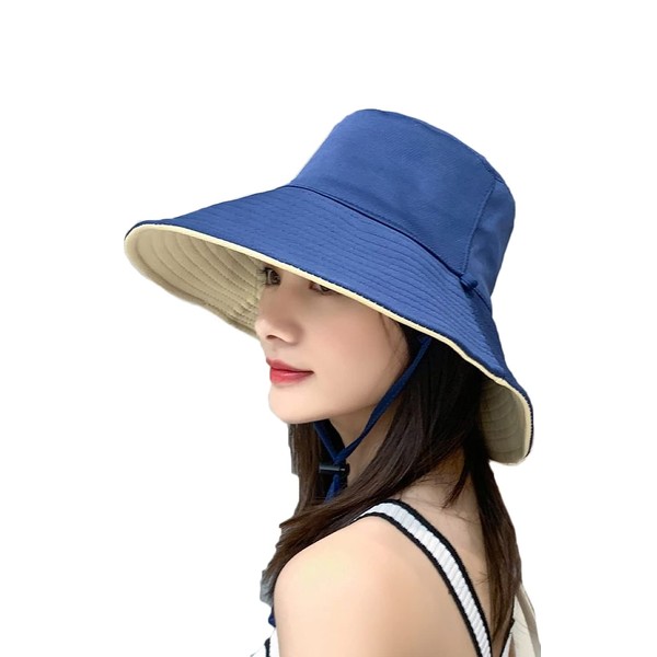 Azurte Women's Bucket Hat, 4 Colors, Drawstring Included, Foldable, Reversible