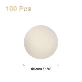 sourcing map 100pcs Round Wood Balls 1/4" Diameter Unfinished Solid Wooden Spheres, Natural Wood Craft Balls for DIY Craft Projects Art Ornaments
