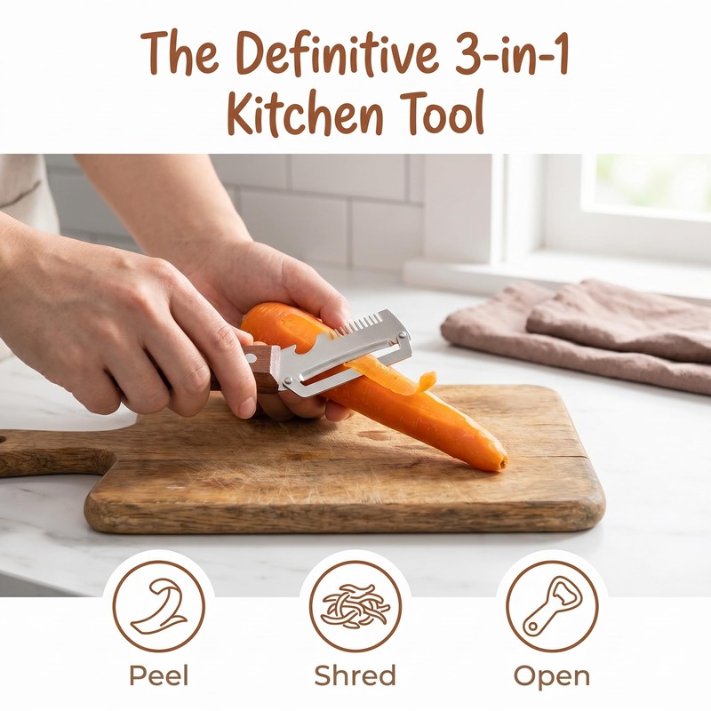 Multifunction Vegetable Peeler with Bottle Opener, 2PCs 3 in 1