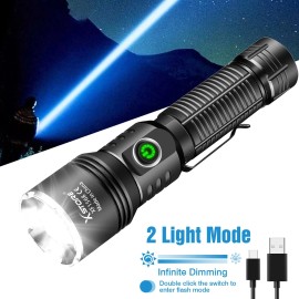 Super Bright 5000000Lumen 2Modes LED Flashlight Rechargeable Tactical Work Light
