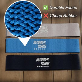 Beginner Bands Set of 6 by Justin Agustin – Specifically Designed for Total Beginners – Gentle Exercise Bands for Seniors & Limited Mobility – Soft Fabric – Home Gym Equipment. Incl. Door Kit & Bag