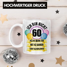 Trendation - 60th Birthday Mug Woman Gift 60s Gift Idea 60 Mom Women Funny Gifts 60 Year Old Man Men (White)