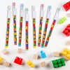Kolewo4ever 48pcs HB Building Block Pencils Translucent Pencil Multicolor Non-