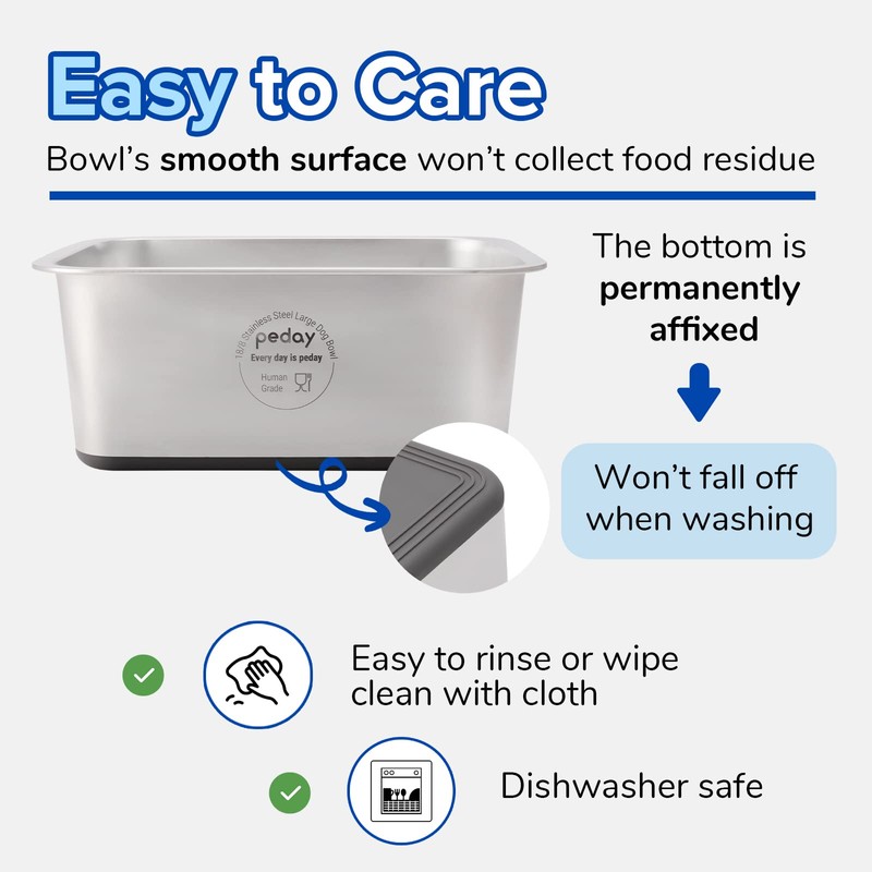 PEDAY 2.64 Gallon Extra Large Dog Water Bowl, 18/8 Human