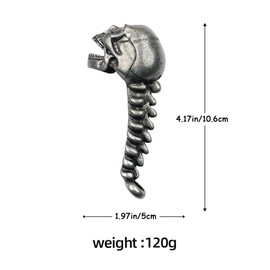 Skull Head Bottle Opener,Durable Stainless Steel Halloween Gifts, Ergonomic Spine Grip, Portable Bartender Head Party Essential​