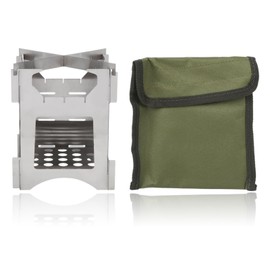 Agatige Outdoor Wood Burning Stove, Backpacking Stove Survival Portable Stainless Steel Folding Wood Burning Camp Stove Mini Cooker for Outdoor Camping Travel Hiking Picnic