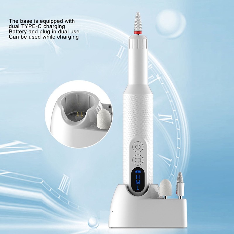 LED Nail Drill Machine 18000RPM Rechargeable Portable Home Salon Electric