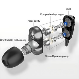 Betron Pro-X7 Earphones Wired Headphones In Ear Noise Isolating Earbuds, with Microphone and Volume Control, Dual 10mm Head Phone Drivers