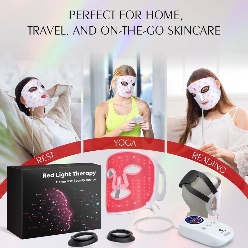 Red Light Therapy for Face, Portable LED Face Mask Light