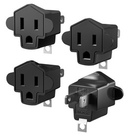 2 Prong to 3 Prong Outlet Adapter, SUPERDANNY ETL Listed 3-2 Prong Adapter, Fire-Retardant (392℉) PBT Material, Heavy Duty Wall Plug Adapter for Old Homes, Travel to Japan, and Industrial Use (4 Pack)