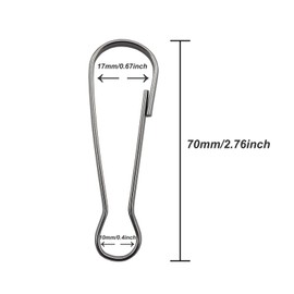 LYECUN 2.76 Inch Flagpole Clip Hooks, 6Pcs Stainless Steel Spring Snap Hooks for Flagpole Accessories, Hanging Bird Feeders, Windsock, etc