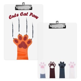 Clipboard,Plastic Clipboard,Cute Decorative Clip Board,Forms Holders,A4 Standard Office Clip Boards for Christmas,Birthday,Nurses,Thanksgiving,Students,Office,Children,Parents,Cat Paw